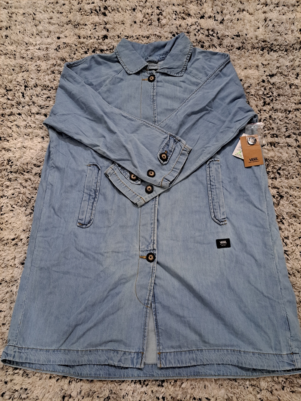 Vans Women's Skate Mac Light Wash Denim Longline Coat